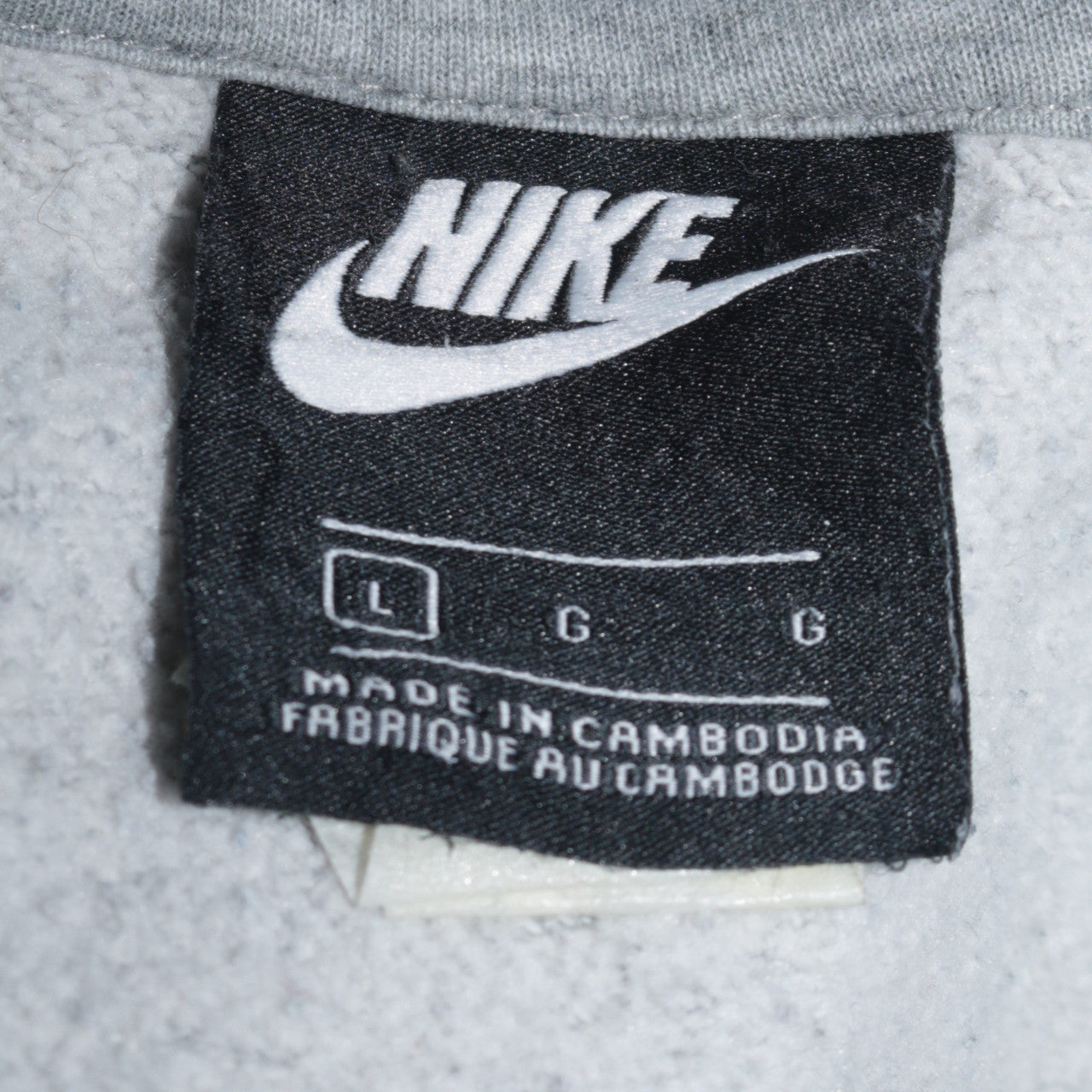 Nike Men's Grey Track Jacket Size L Full Zip Cotton Blend