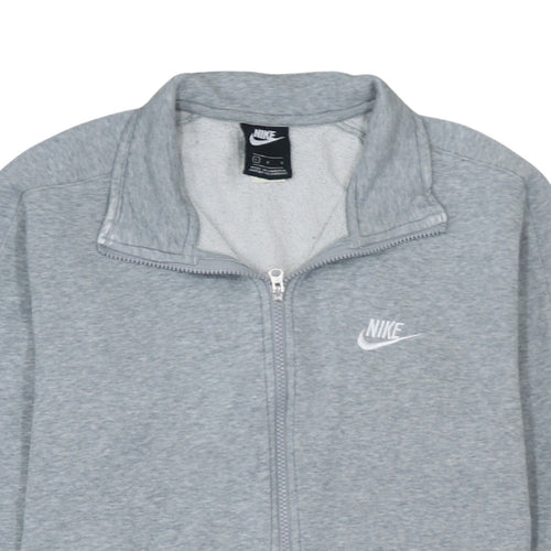 Nike Men's Grey Track Jacket Size L Full Zip Cotton Blend