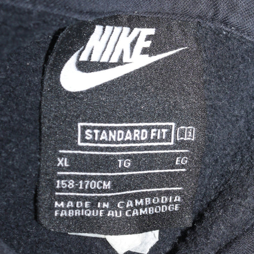 Nike Boys Black XL Pullover Hoodie Fleece Sweatshirt with Logo