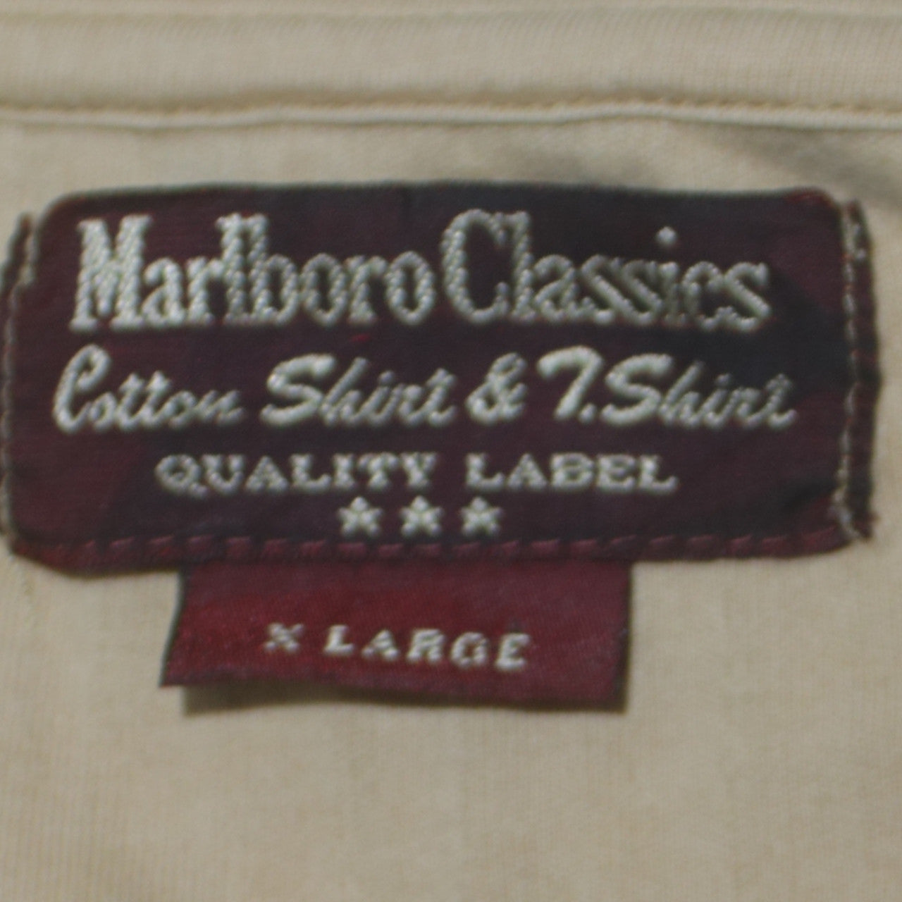 Marlboro Classics Men's Beige V-Neck Cotton Jersey T-Shirt Size L