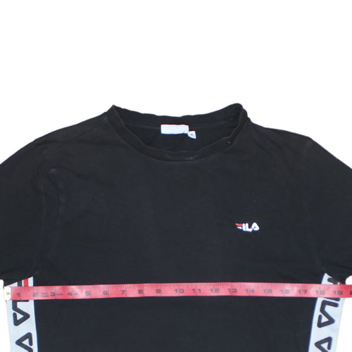 FILA Men's Black Crew Neck Short Sleeve Cotton T-Shirt M
