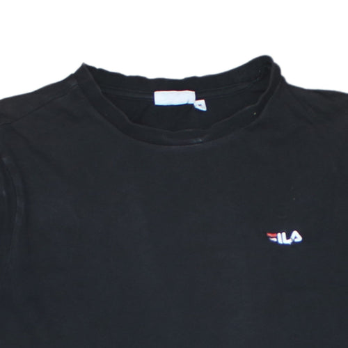 FILA Men's Black Crew Neck Short Sleeve Cotton T-Shirt M