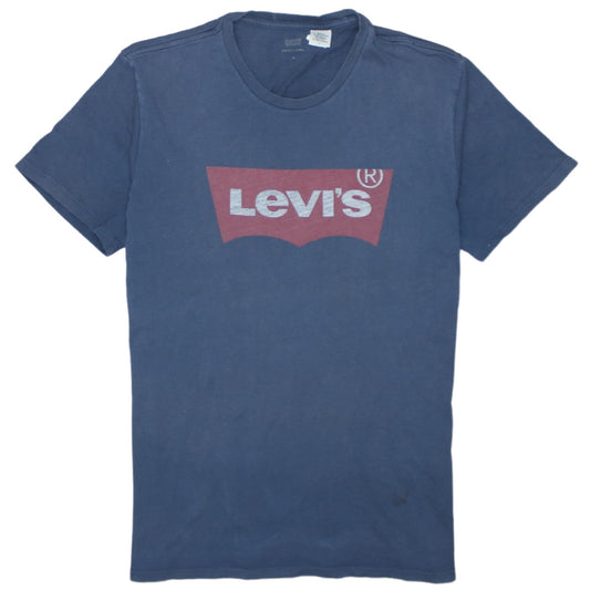 Levi's Men's Blue Graphic Logo Crew Neck T-Shirt Size M