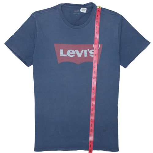 Levi's Men's Blue Graphic Logo Crew Neck T-Shirt Size M