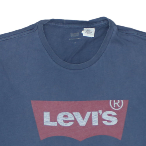 Levi's Men's Blue Graphic Logo Crew Neck T-Shirt Size M
