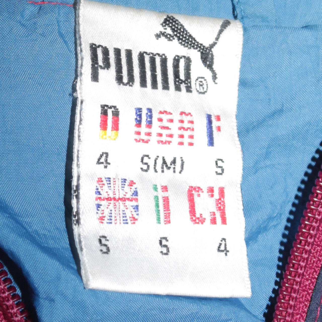 Puma Men's Burgundy Blue Windbreaker Jacket Size S Nylon Retro Style