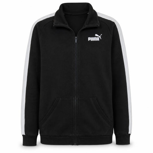 Puma Mens Black Small Track Jacket Full Zip Athletic Top