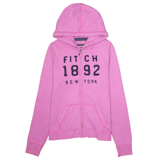 Abercrombie & Fitch Womens Pink Full Zip Hoodie L Cotton Blend