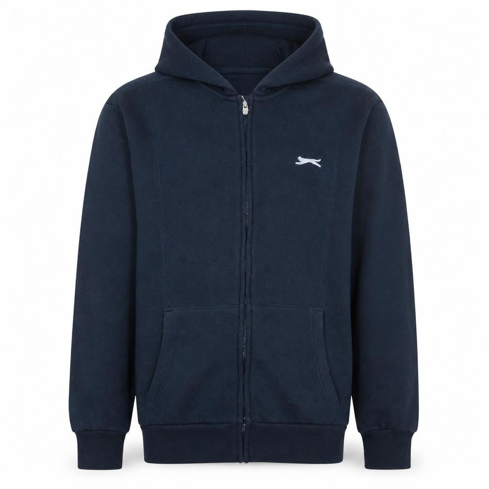 Slazenger Boys Blue Full Zip Hoodie 13 Years Cotton Fleece Sportswear