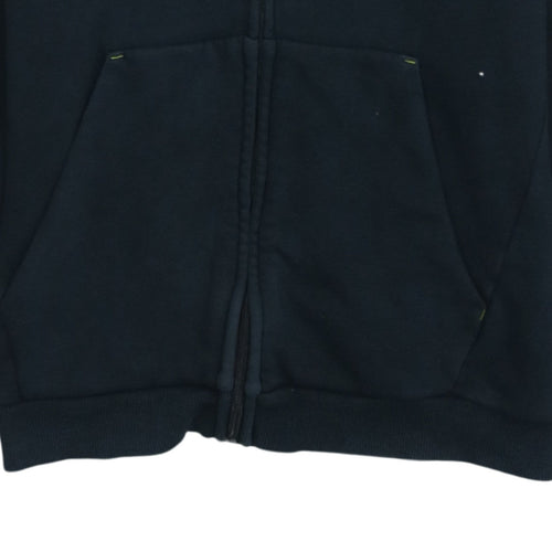 Puma Boys Black Full Zip Hoodie 15-16 Years Graphic Print Fleece