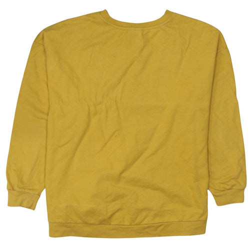 Disney Tu Women's Yellow Floral Minnie Sweatshirt Size 10 Cotton