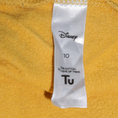 Disney Tu Women's Yellow Floral Minnie Sweatshirt Size 10 Cotton