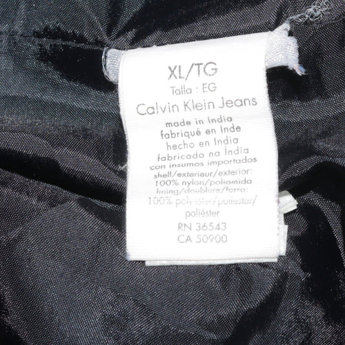 Calvin Klein Jeans Men's Black Bomber Jacket XL Nylon Casual