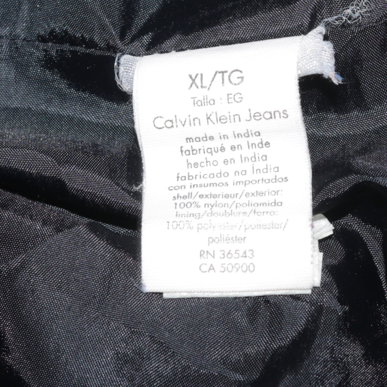 Calvin Klein Jeans Men's Black Bomber Jacket XL Nylon Casual