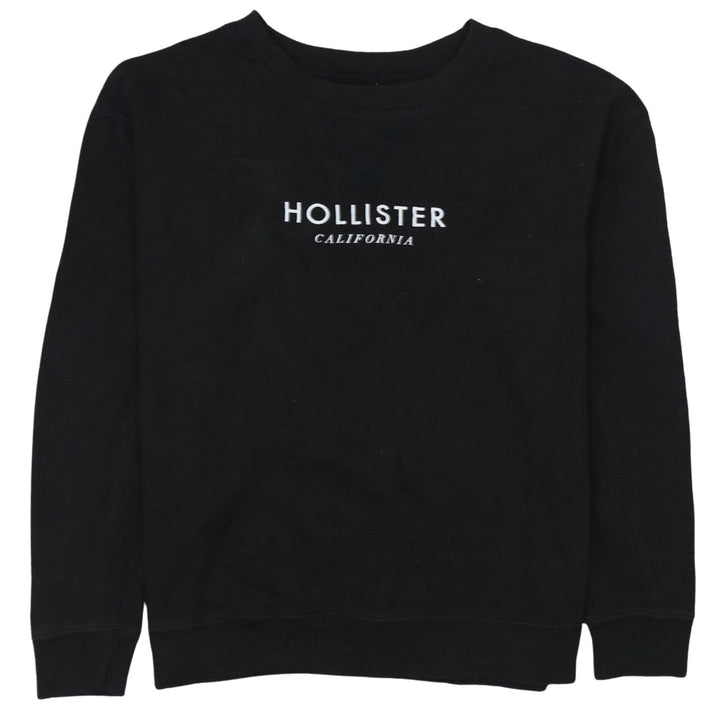 Hollister Men's Black Logo Crew Neck Pullover Sweatshirt Size S