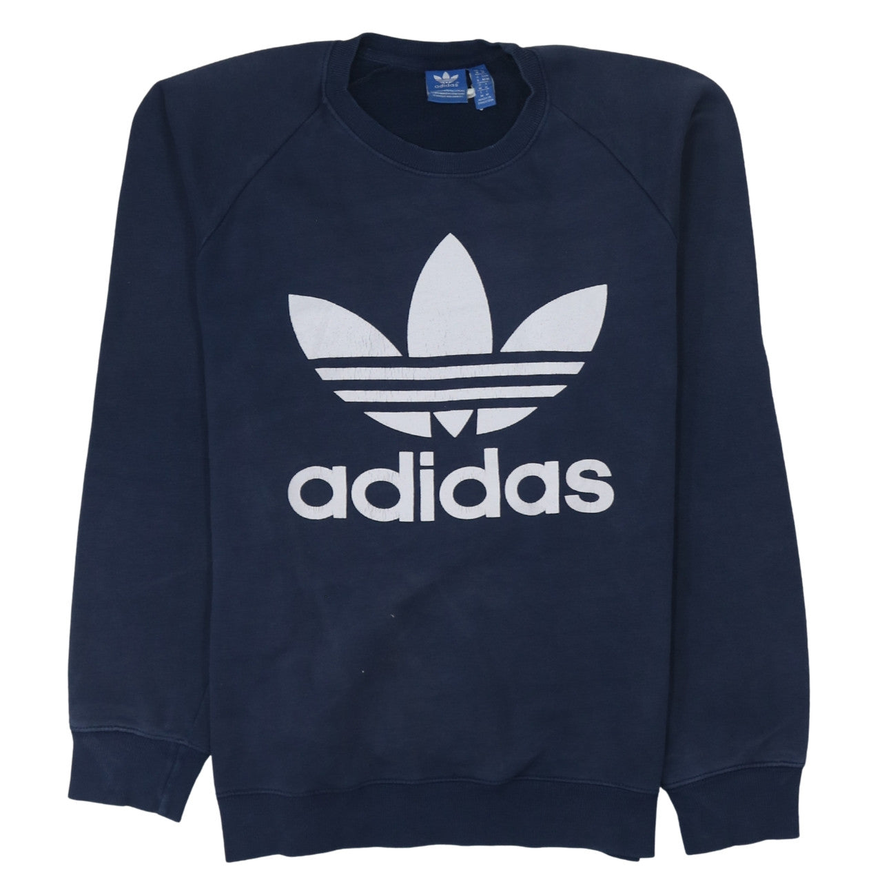 Adidas Men's Blue Crew Neck Logo Pullover Sweatshirt M