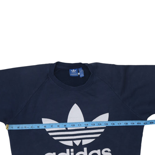 Adidas Men's Blue Crew Neck Logo Pullover Sweatshirt M