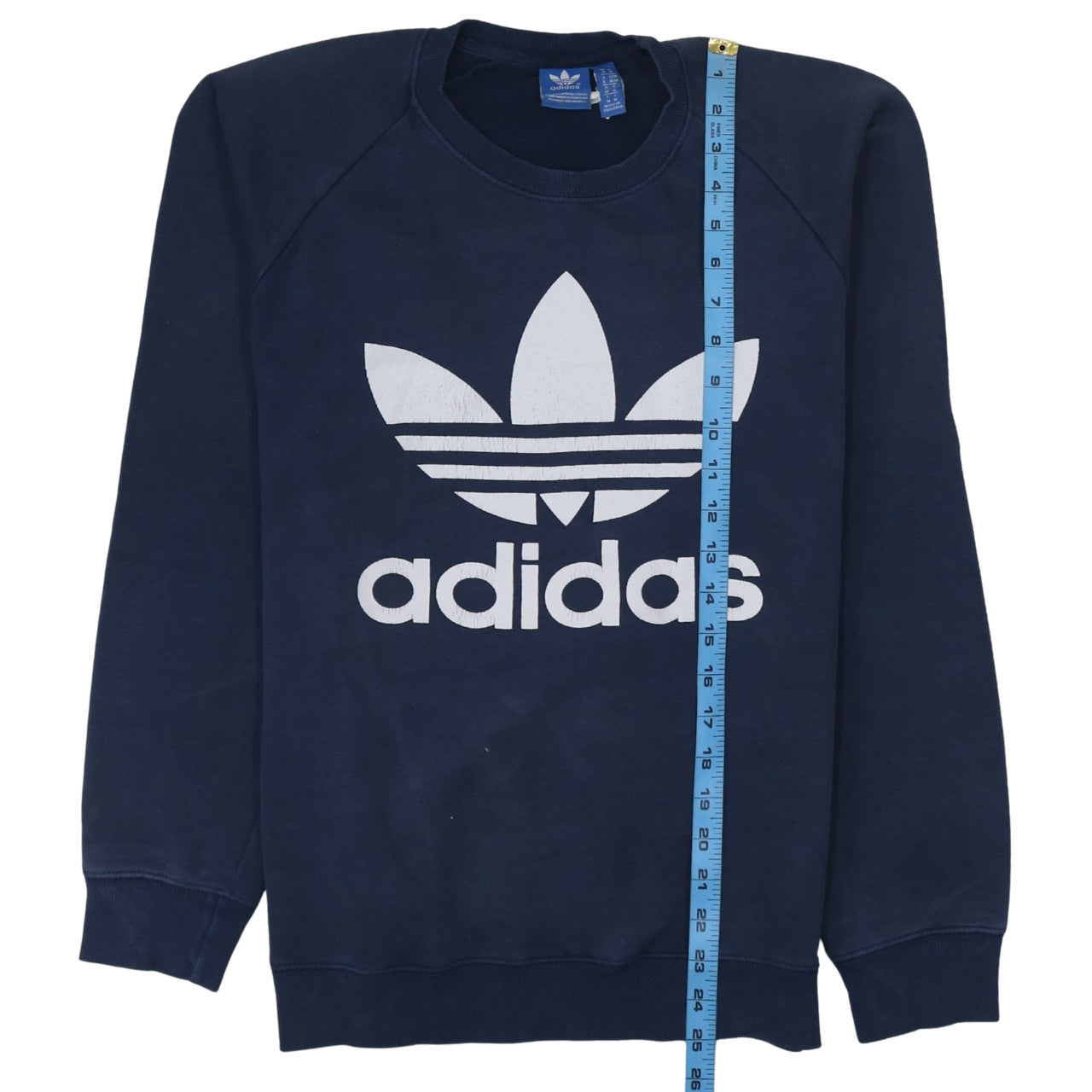 Adidas Men's Blue Crew Neck Logo Pullover Sweatshirt M