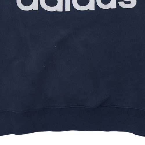 Adidas Men's Blue Crew Neck Logo Pullover Sweatshirt M