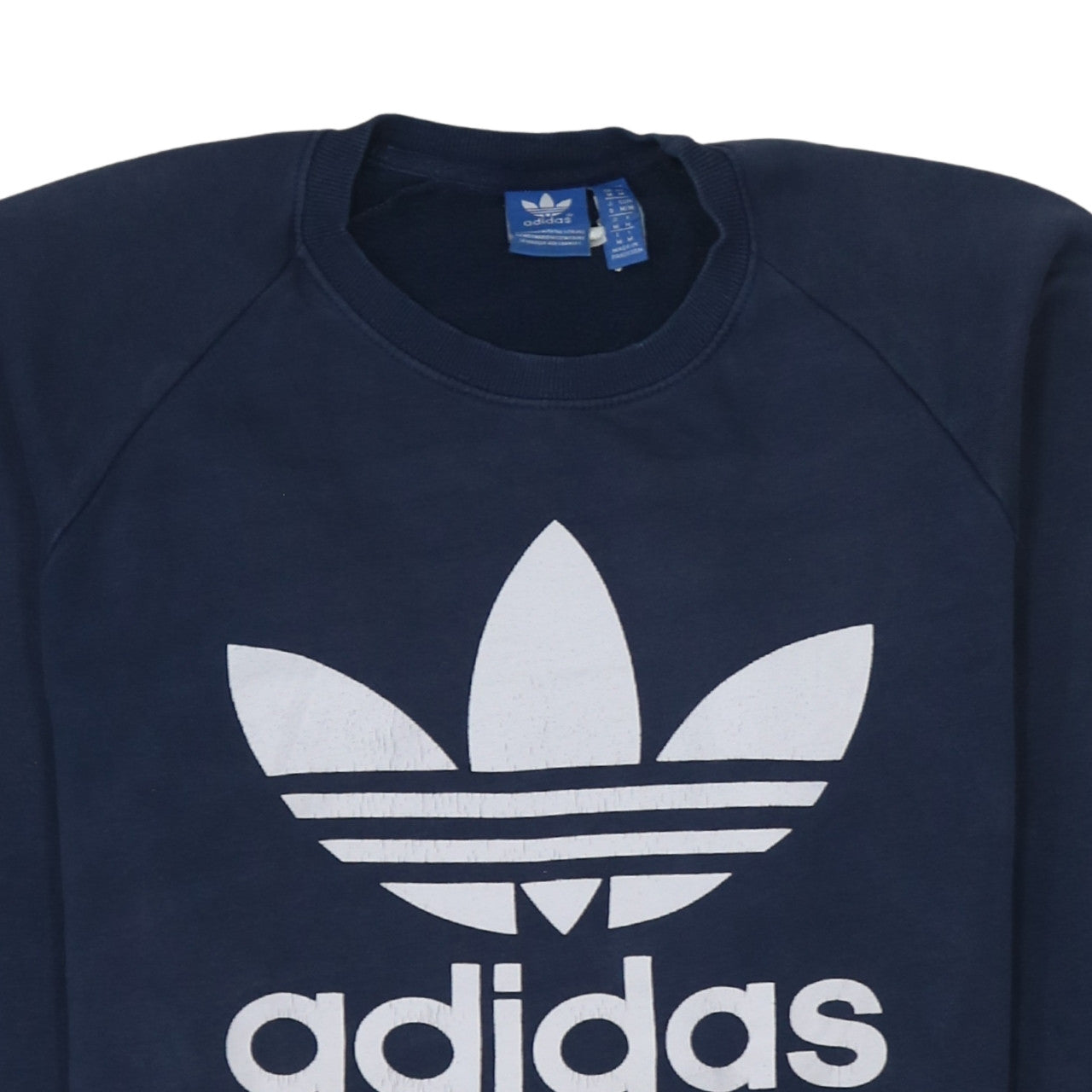 Adidas Men's Blue Crew Neck Logo Pullover Sweatshirt M