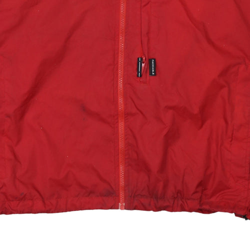 Columbia Men's Red Grey Hooded Windbreaker Jacket XL