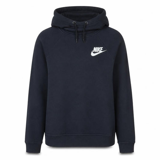 Front view of Nike Women's Black Pullover Hoodie Small Cotton Blend Sweatshirt