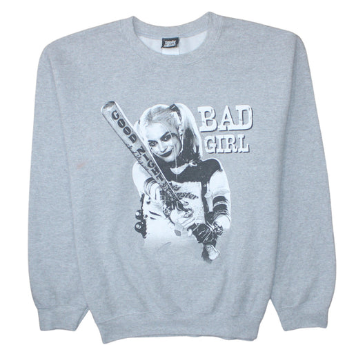 Suicide Squad Grey Graphic Harley Sweatshirt Women M Crew Neck