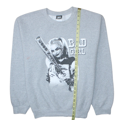 Suicide Squad Grey Graphic Harley Sweatshirt Women M Crew Neck
