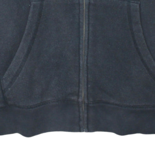 Nike Women Black Full Zip Hoodie Medium Cotton Blend Logo Sportswear