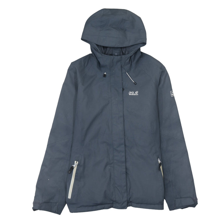 Jack Wolfskin Women's Blue Waterproof Hooded Rain Jacket Size 12