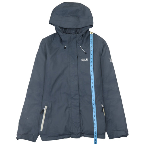 Jack Wolfskin Women's Blue Waterproof Hooded Rain Jacket Size 12