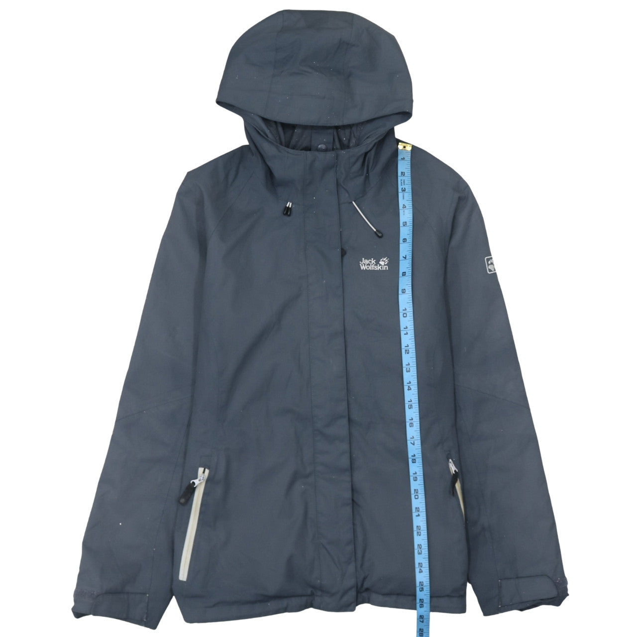 Jack Wolfskin Women's Blue Waterproof Hooded Rain Jacket Size 12