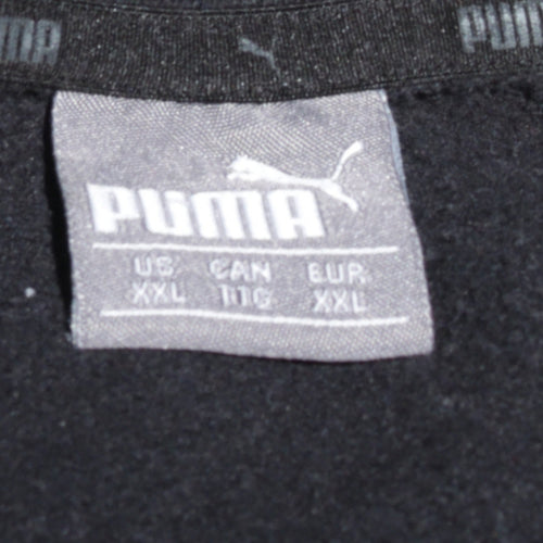 Puma Men's Black 2XL Pullover Crew Neck Fleece Sweatshirt