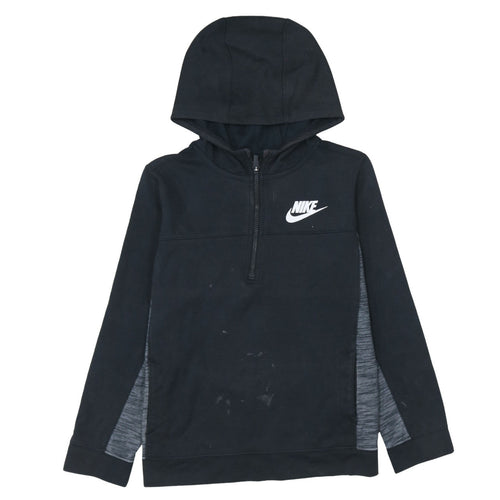 Nike Boys Black 12-13 Years Half Zip Hoodie Sweatshirt