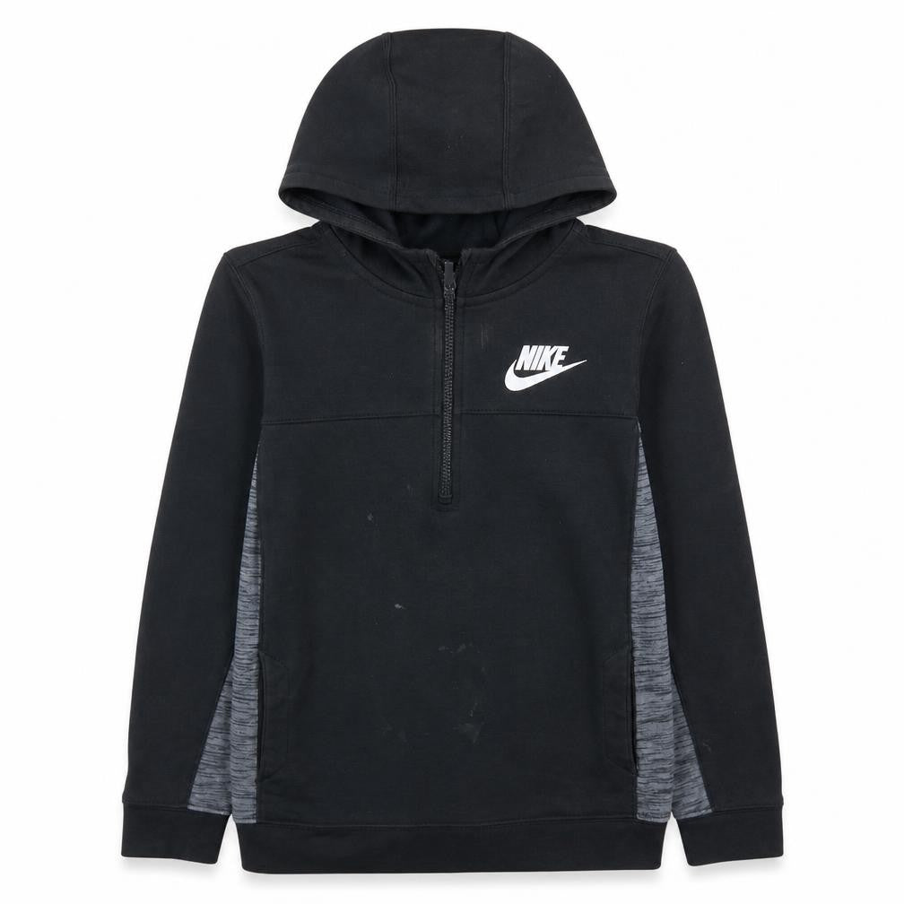 Nike Boys Black 12-13 Years Half Zip Hoodie Sweatshirt