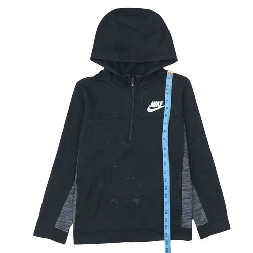 Nike Boys Black 12-13 Years Half Zip Hoodie Sweatshirt