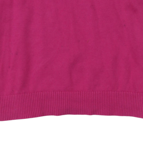 Tommy Hilfiger Men's Pink V-Neck Cotton Jumper Size M