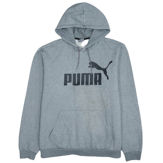 Puma Men's Grey XL Pullover Hoodie with Logo Print