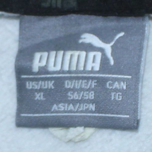 Puma Men's Grey XL Pullover Hoodie with Logo Print