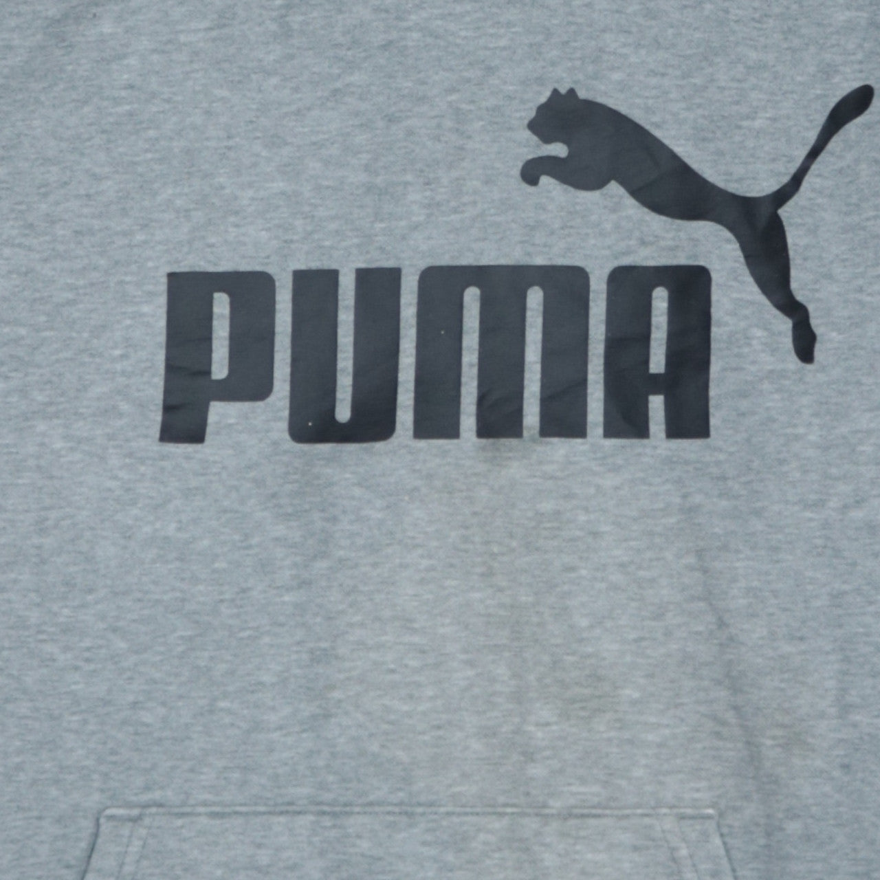 Puma Men's Grey XL Pullover Hoodie with Logo Print
