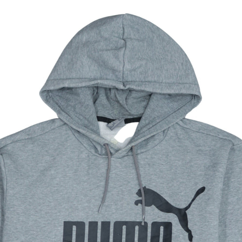Puma Men's Grey XL Pullover Hoodie with Logo Print