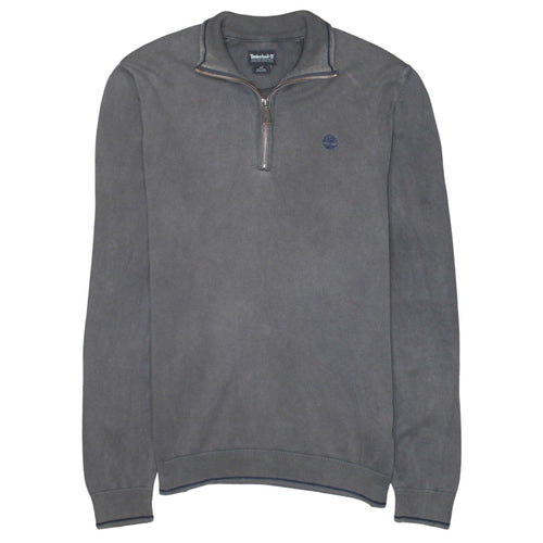 Timberland Men’s Grey 1/4 Zip Cotton Jumper Size S