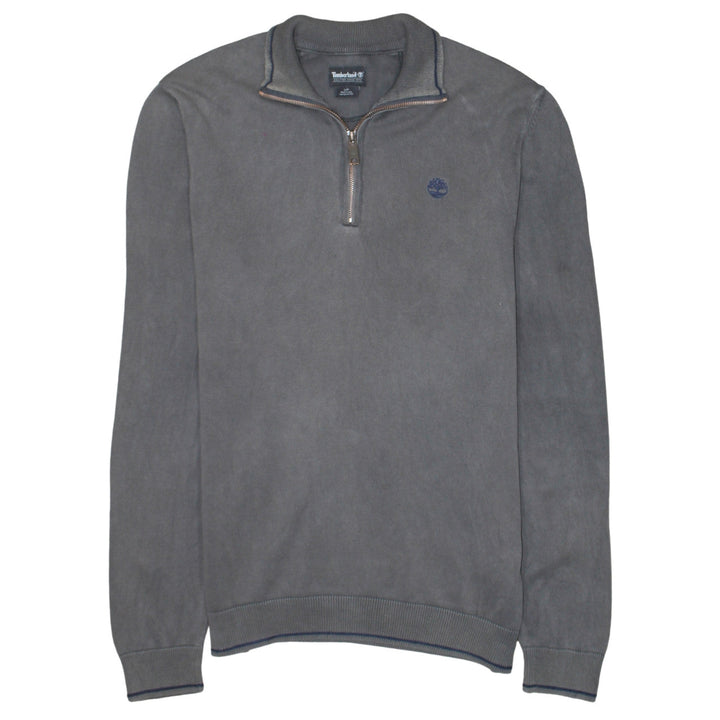 Timberland Men’s Grey 1/4 Zip Cotton Jumper Size S