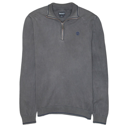 Timberland Men’s Grey 1/4 Zip Cotton Jumper Size S