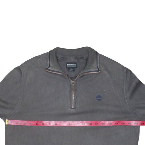 Timberland Men’s Grey 1/4 Zip Cotton Jumper Size S