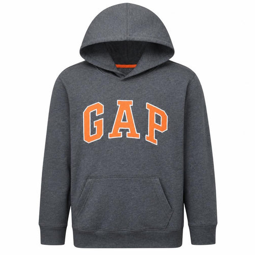 Gap Boys Grey XXL Pullover Hoodie Sweatshirt with Orange Logo