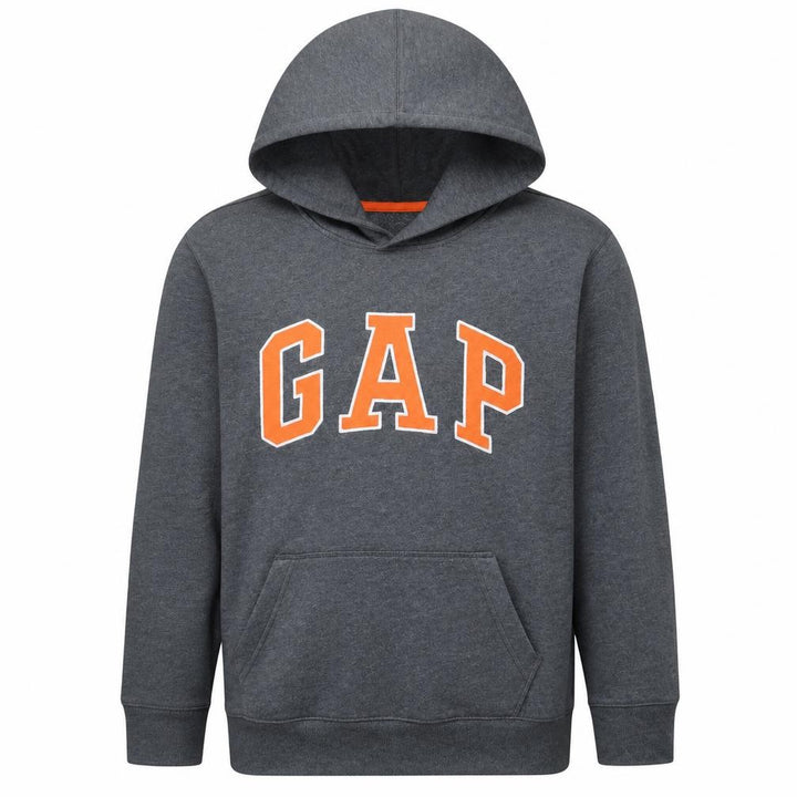 Gap Boys Grey XXL Pullover Hoodie Sweatshirt with Orange Logo
