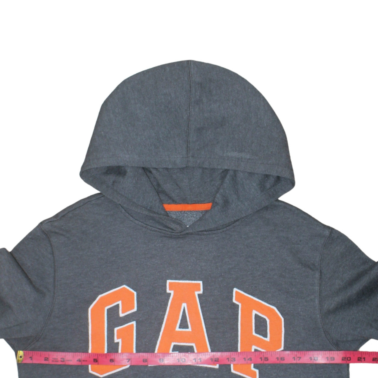 GAP Boys Grey XXL Pullover Hoodie Sweatshirt with Orange Logo