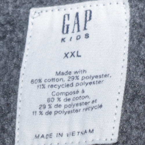 GAP Boys Grey XXL Pullover Hoodie Sweatshirt with Orange Logo