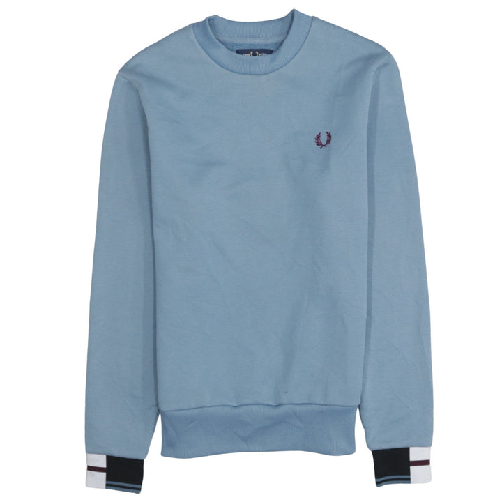 Fred Perry Men's Blue Crew Neck Sweatshirt Size S Classic Fleece
